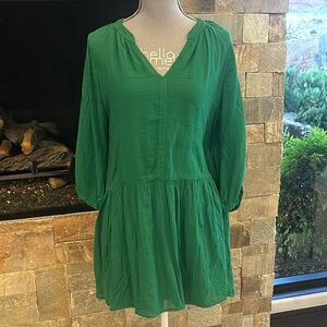 NWT Velvet Green color  Bishop Sleeve Tunic Dress